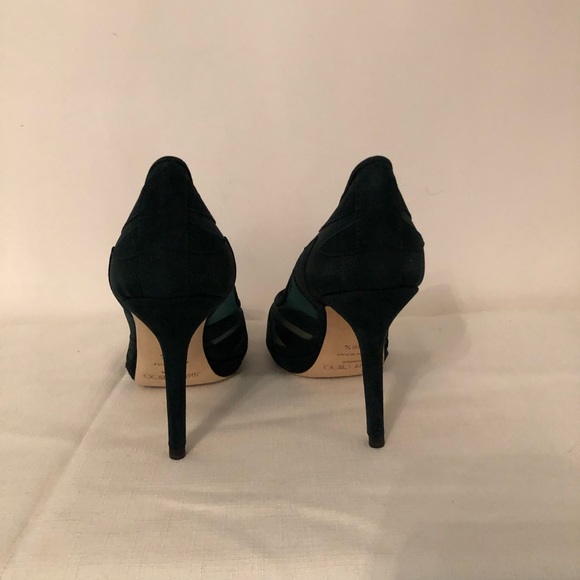 Jimmy Choo Kerwick green suede mesh accent shoes - Picture 4 of 5
